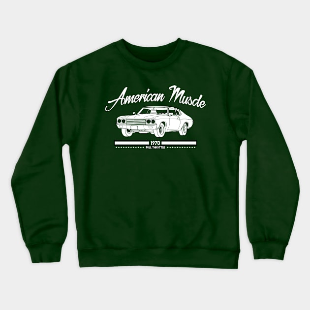 American Muscle Car 1970 Full Throttle Crewneck Sweatshirt by Drumsartco